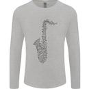 A Saxaphone Musical Instrument Brass Band Mens Long Sleeve T-Shirt Sports Grey