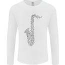 A Saxaphone Musical Instrument Brass Band Mens Long Sleeve T-Shirt White