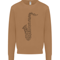 A Saxaphone Musical Instrument Brass Band Mens Sweatshirt Jumper Caramel Latte