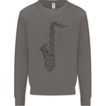 A Saxaphone Musical Instrument Brass Band Mens Sweatshirt Jumper Charcoal
