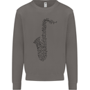 A Saxaphone Musical Instrument Brass Band Mens Sweatshirt Jumper Charcoal