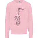 A Saxaphone Musical Instrument Brass Band Mens Sweatshirt Jumper Light Pink