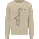 A Saxaphone Musical Instrument Brass Band Mens Sweatshirt Jumper Sand