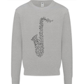A Saxaphone Musical Instrument Brass Band Mens Sweatshirt Jumper Sports Grey