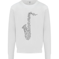 A Saxaphone Musical Instrument Brass Band Mens Sweatshirt Jumper White