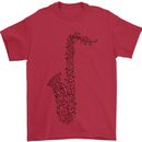 A Saxaphone Musical Instrument Brass Band Mens T-Shirt 100% Cotton Red