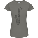 A Saxaphone Musical Instrument Brass Band Womens Petite Cut T-Shirt Charcoal