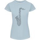 A Saxaphone Musical Instrument Brass Band Womens Petite Cut T-Shirt Light Blue