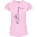 A Saxaphone Musical Instrument Brass Band Womens Petite Cut T-Shirt Light Pink
