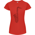 A Saxaphone Musical Instrument Brass Band Womens Petite Cut T-Shirt Red