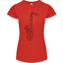 A Saxaphone Musical Instrument Brass Band Womens Petite Cut T-Shirt Red