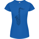 A Saxaphone Musical Instrument Brass Band Womens Petite Cut T-Shirt Royal Blue