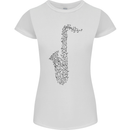 A Saxaphone Musical Instrument Brass Band Womens Petite Cut T-Shirt White
