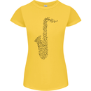 A Saxaphone Musical Instrument Brass Band Womens Petite Cut T-Shirt Yellow