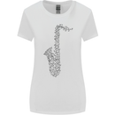 A Saxaphone Musical Instrument Brass Band Womens Wider Cut T-Shirt White