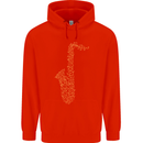 A Saxaphone Musical Instruments Brass Band Childrens Kids Hoodie Bright Red
