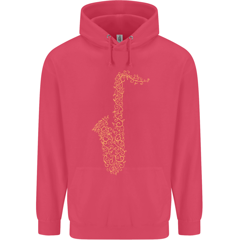A Saxaphone Musical Instruments Brass Band Childrens Kids Hoodie Heliconia