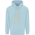 A Saxaphone Musical Instruments Brass Band Childrens Kids Hoodie Light Blue
