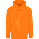 A Saxaphone Musical Instruments Brass Band Childrens Kids Hoodie Orange
