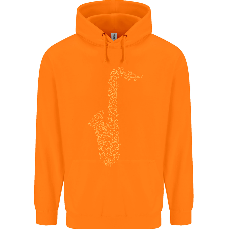A Saxaphone Musical Instruments Brass Band Childrens Kids Hoodie Orange