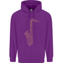 A Saxaphone Musical Instruments Brass Band Childrens Kids Hoodie Purple