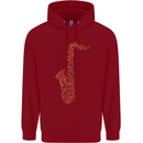 A Saxaphone Musical Instruments Brass Band Childrens Kids Hoodie Red