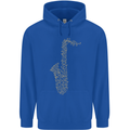 A Saxaphone Musical Instruments Brass Band Childrens Kids Hoodie Royal Blue