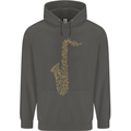 A Saxaphone Musical Instruments Brass Band Childrens Kids Hoodie Storm Grey
