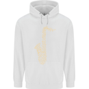 A Saxaphone Musical Instruments Brass Band Childrens Kids Hoodie White