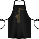 A Saxaphone Musical Instruments Brass Band Cotton Apron 100% Organic Black