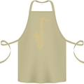 A Saxaphone Musical Instruments Brass Band Cotton Apron 100% Organic Khaki