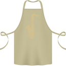 A Saxaphone Musical Instruments Brass Band Cotton Apron 100% Organic Khaki