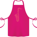 A Saxaphone Musical Instruments Brass Band Cotton Apron 100% Organic Pink