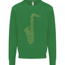 A Saxaphone Musical Instruments Brass Band Kids Sweatshirt Jumper Irish Green