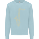 A Saxaphone Musical Instruments Brass Band Kids Sweatshirt Jumper Light Blue