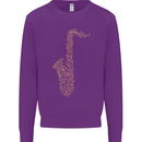A Saxaphone Musical Instruments Brass Band Kids Sweatshirt Jumper Purple