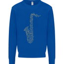 A Saxaphone Musical Instruments Brass Band Kids Sweatshirt Jumper Royal Blue