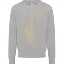 A Saxaphone Musical Instruments Brass Band Kids Sweatshirt Jumper Sports Grey
