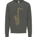A Saxaphone Musical Instruments Brass Band Kids Sweatshirt Jumper Storm Grey