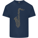 A Saxaphone Musical Instruments Brass Band Kids T-Shirt Childrens Navy Blue