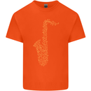 A Saxaphone Musical Instruments Brass Band Kids T-Shirt Childrens Orange