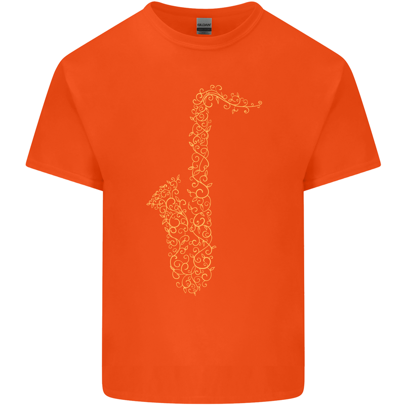A Saxaphone Musical Instruments Brass Band Kids T-Shirt Childrens Orange