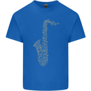 A Saxaphone Musical Instruments Brass Band Kids T-Shirt Childrens Royal Blue