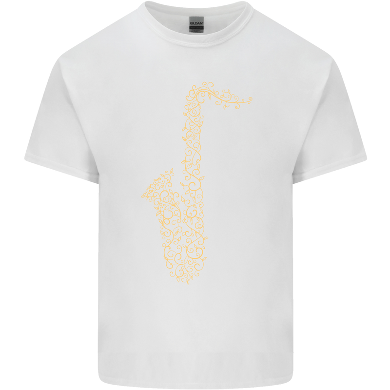 A Saxaphone Musical Instruments Brass Band Kids T-Shirt Childrens White