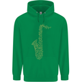 A Saxaphone Musical Instruments Brass Band Mens 80% Cotton Hoodie Irish Green