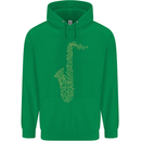A Saxaphone Musical Instruments Brass Band Mens 80% Cotton Hoodie Irish Green