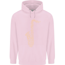 A Saxaphone Musical Instruments Brass Band Mens 80% Cotton Hoodie Light Pink