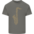 A Saxaphone Musical Instruments Brass Band Mens Cotton T-Shirt Tee Top Charcoal