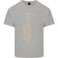 A Saxaphone Musical Instruments Brass Band Mens Cotton T-Shirt Tee Top Sports Grey