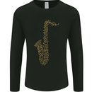 A Saxaphone Musical Instruments Brass Band Mens Long Sleeve T-Shirt Black